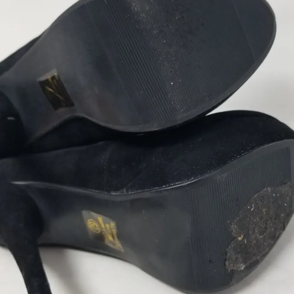 D Black‎ Velvet Platform Heels Size 6 1/2